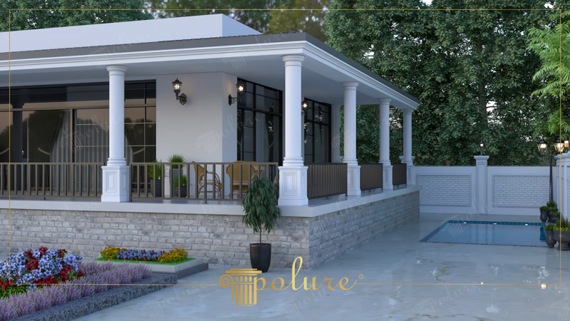 Veranda Tasarımında Beyaz Sütun ve Modern Cephe Estetiği