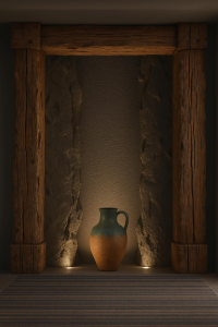 Armonia tra Travi in Poliuretano e Texture Pietra nel Design Rustico