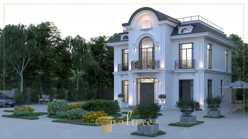 Design Esterno Villa Neoclassica e Elementi in Poliuretano