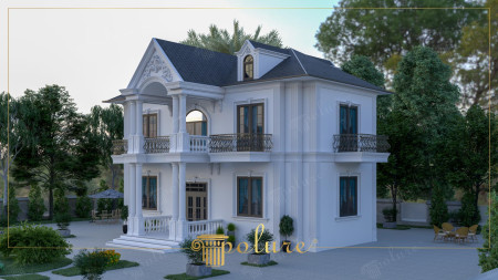 Dettagli in Poliuretano nel Design di Facciata di una Villa Neoclassica