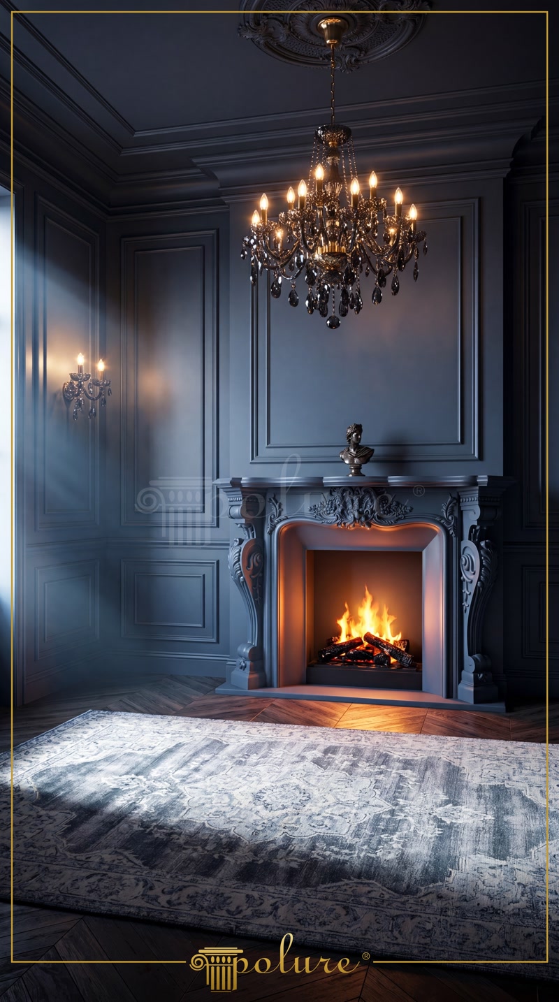 Design d'Interni Neoclassico con Caminetti in Poliuretano