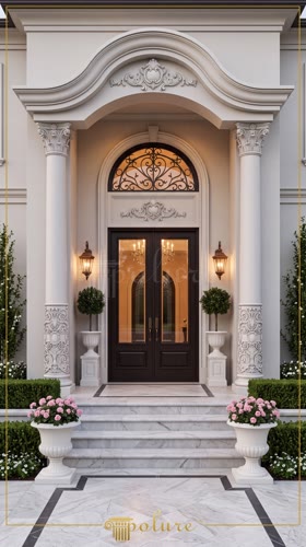 Design d'Ingresso Neoclassico con Colonne in Poliuretano