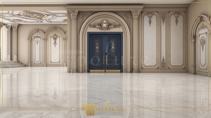 Decorazione Classica per Pareti e Porte con Lesene in Poliuretano
