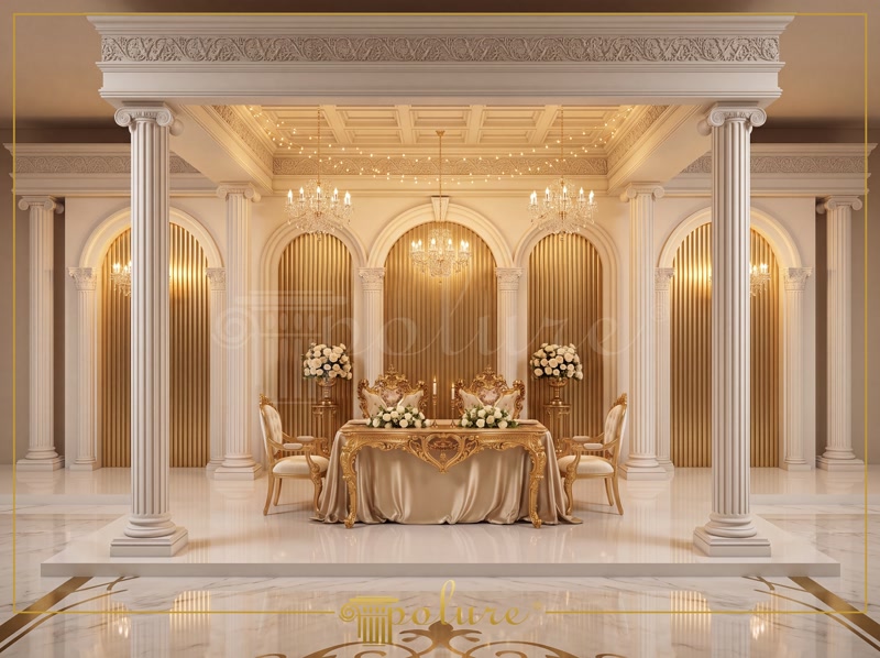 Classic Hall Design with Polyurethane Decorative Columns and Arches
