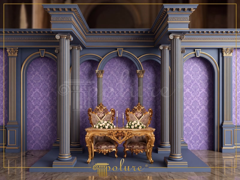 Decorazione per Palco di Sala Ricevimenti con Colonne e Archi in Poliuretano