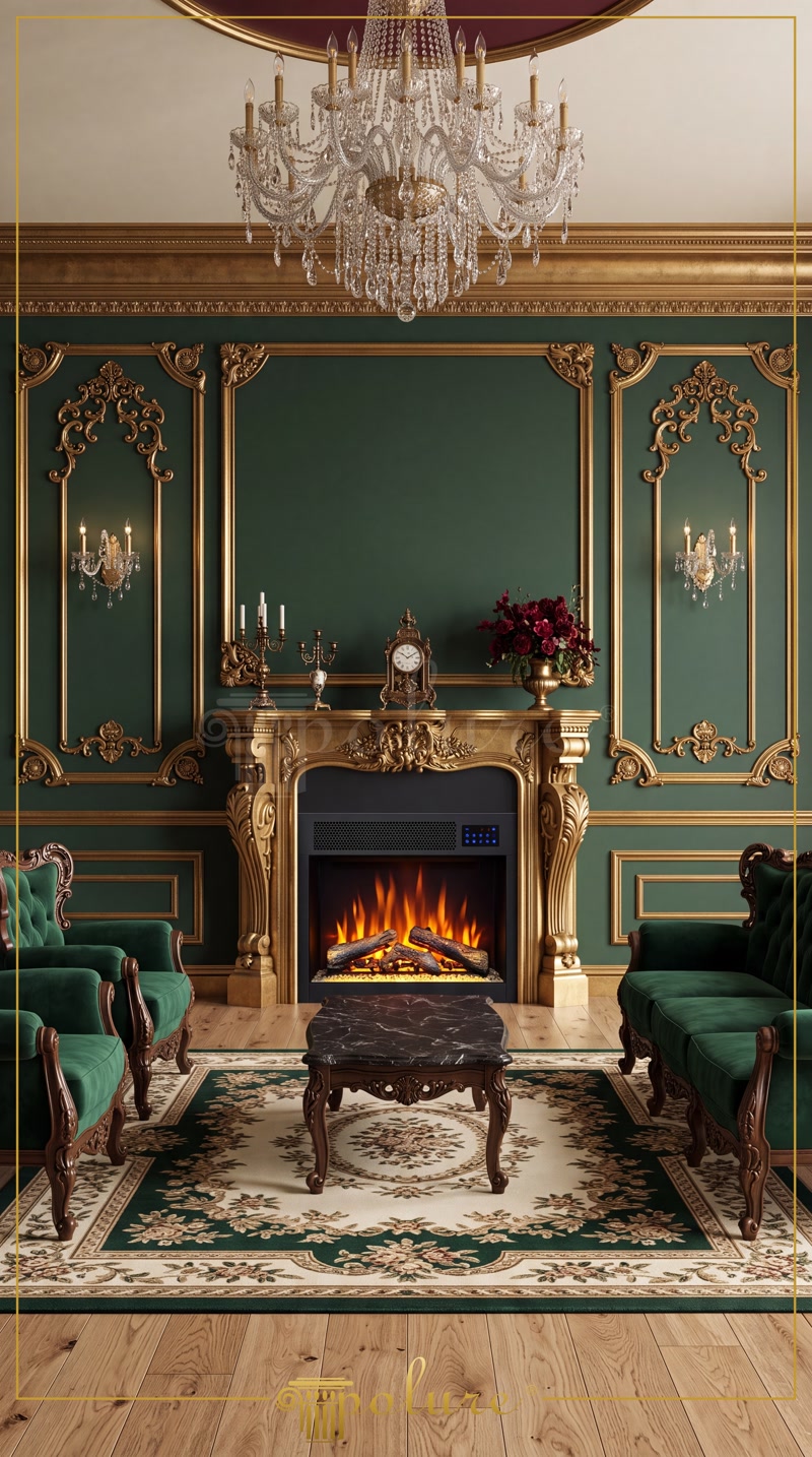 Soggiorno di Lusso con Modanature Decorative in Poliuretano