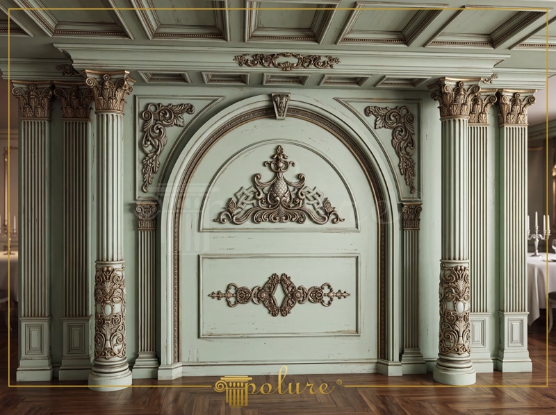Design di Pannelli Parete Neoclassici con Colonne in Poliuretano