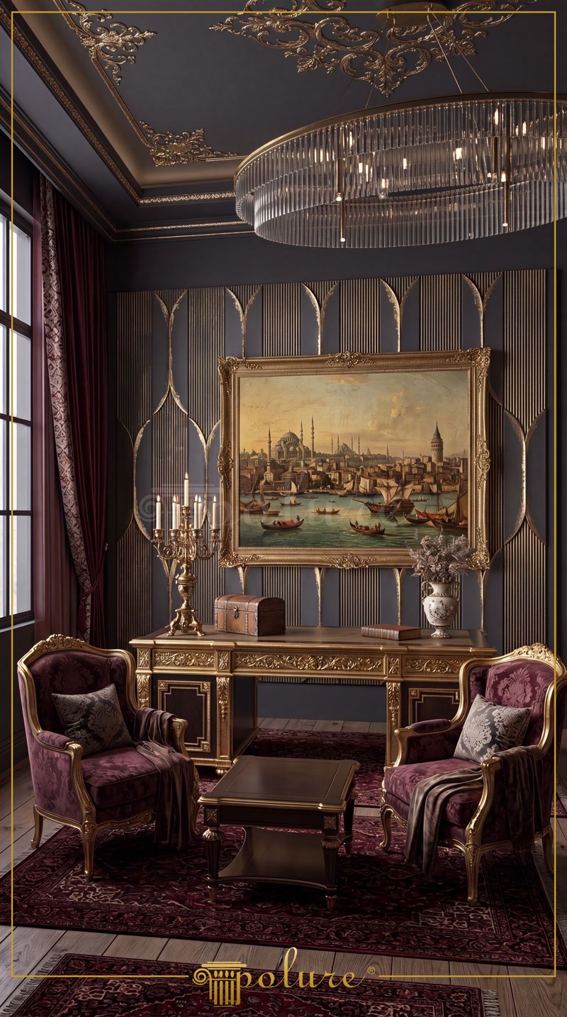 Classic Living Room Decor with Polyurethane Wall Panels