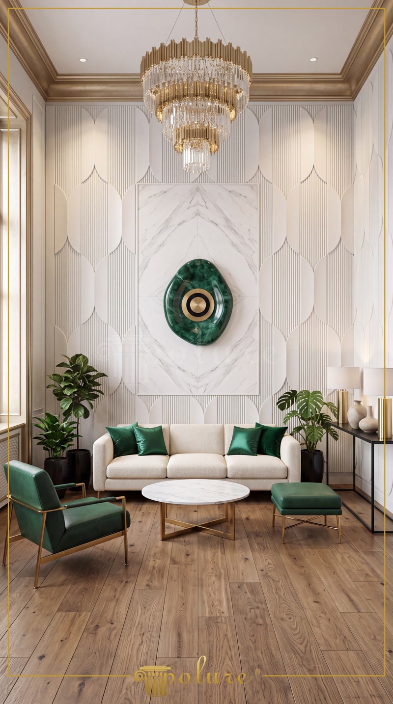Modern Classic Living Room Design with Polyurethane Wall Panels