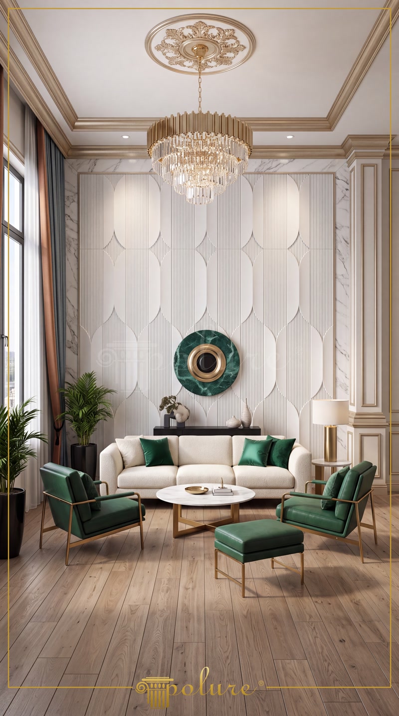 Decorazione Pareti Soggiorno con Pannelli in Poliuretano