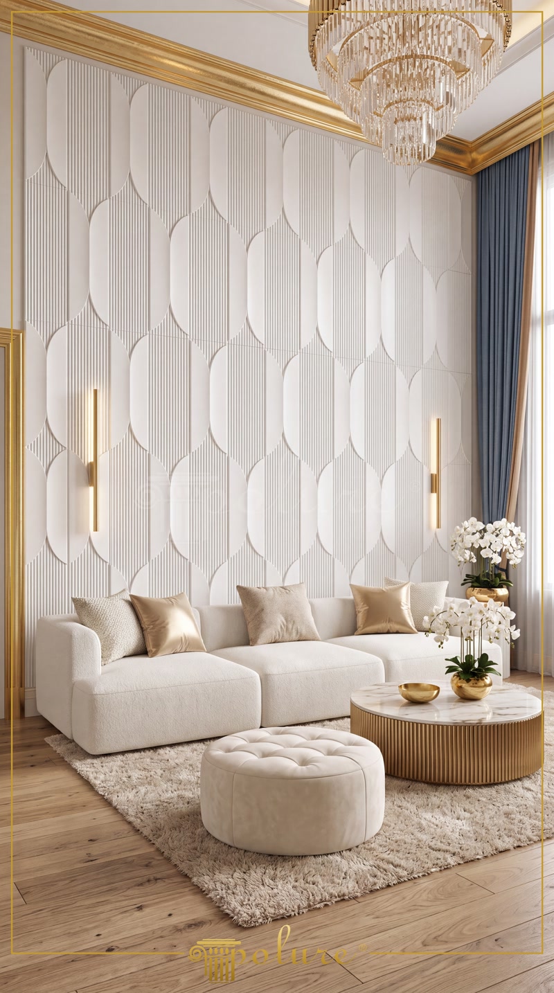 Pannelli Parete in Poliuretano per un Salone Classico Moderno