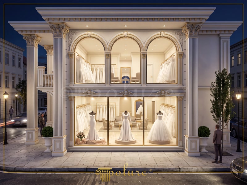 Polyurethane Decorative Design for a Classic Commercial Facade