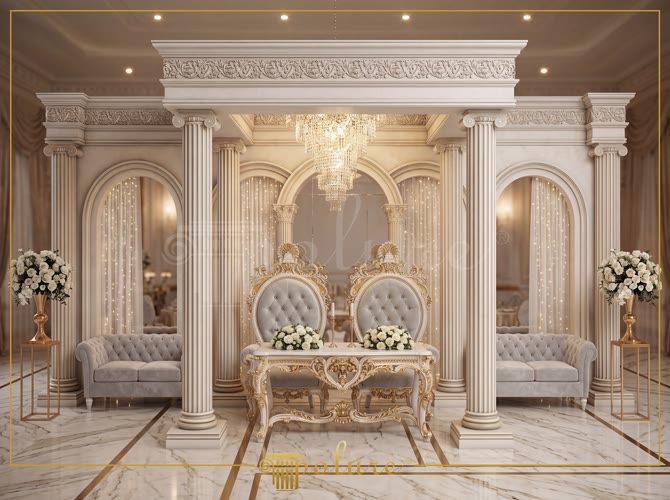 Decorazione Classica in Poliuretano per Sale da Matrimonio
