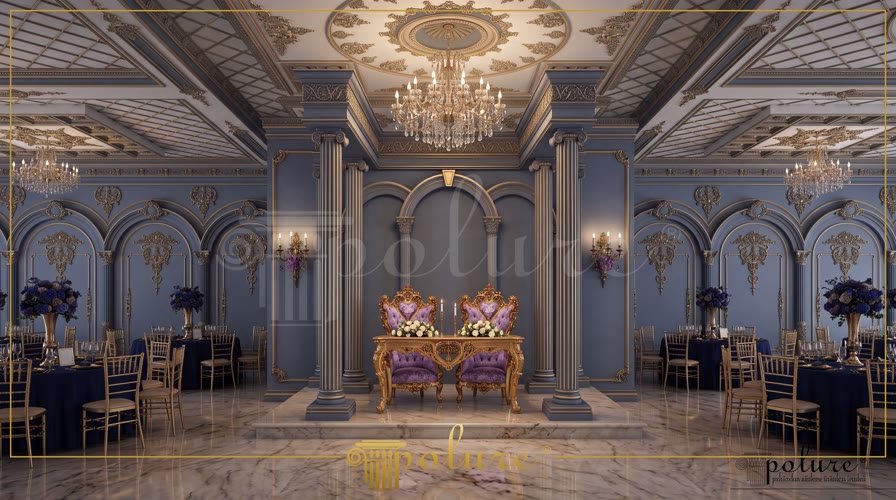 Decorazioni Parete in Poliuretano con Colonne e Archi per Sale Ricevimenti