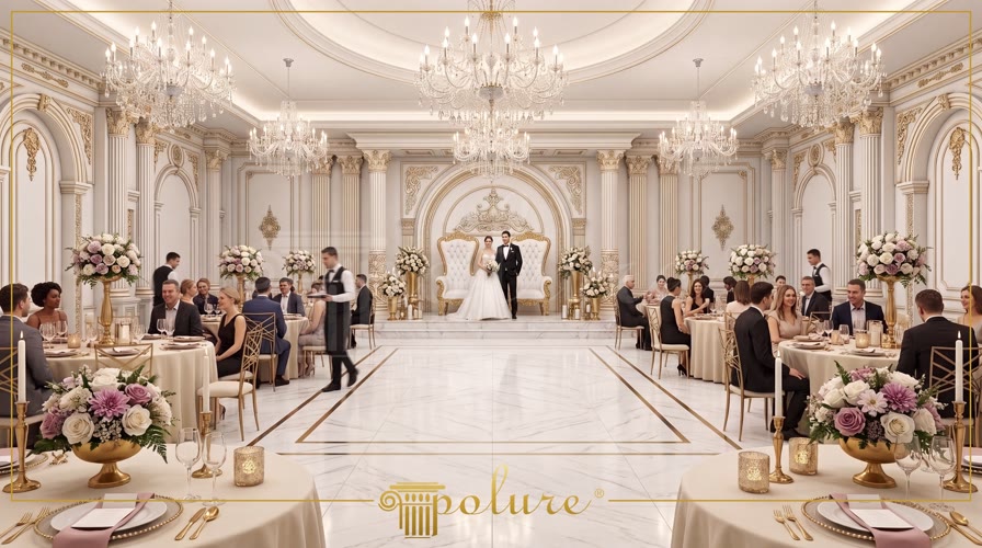 Decorazione in Poliuretano per Sala Ricevimenti in Stile Classico