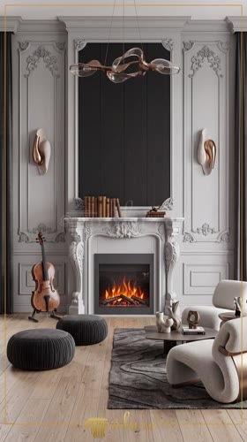 Pannelli Decorativi in Poliuretano per Pareti e Camino Classico