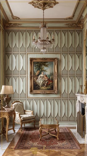 Decorazione Boiserie per Soggiorno con Pannelli Parete in Poliuretano