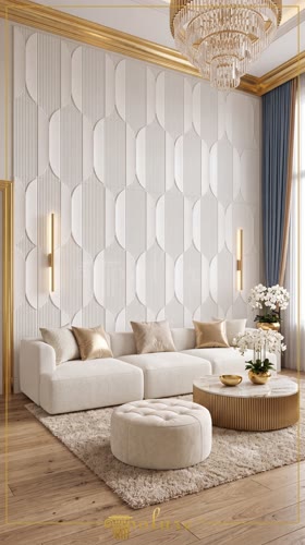 Pannelli Parete in Poliuretano per un Salone Classico Moderno