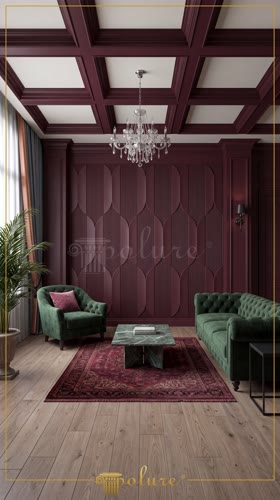 Pannelli Parete in Poliuretano e Design Classici per Soggiorno