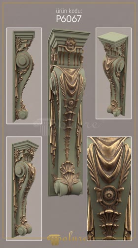 Polyurethane Classical Corbel P6067 Model and Features