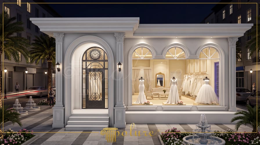 Decorazioni Classiche in Poliuretano per Facciate Commerciali