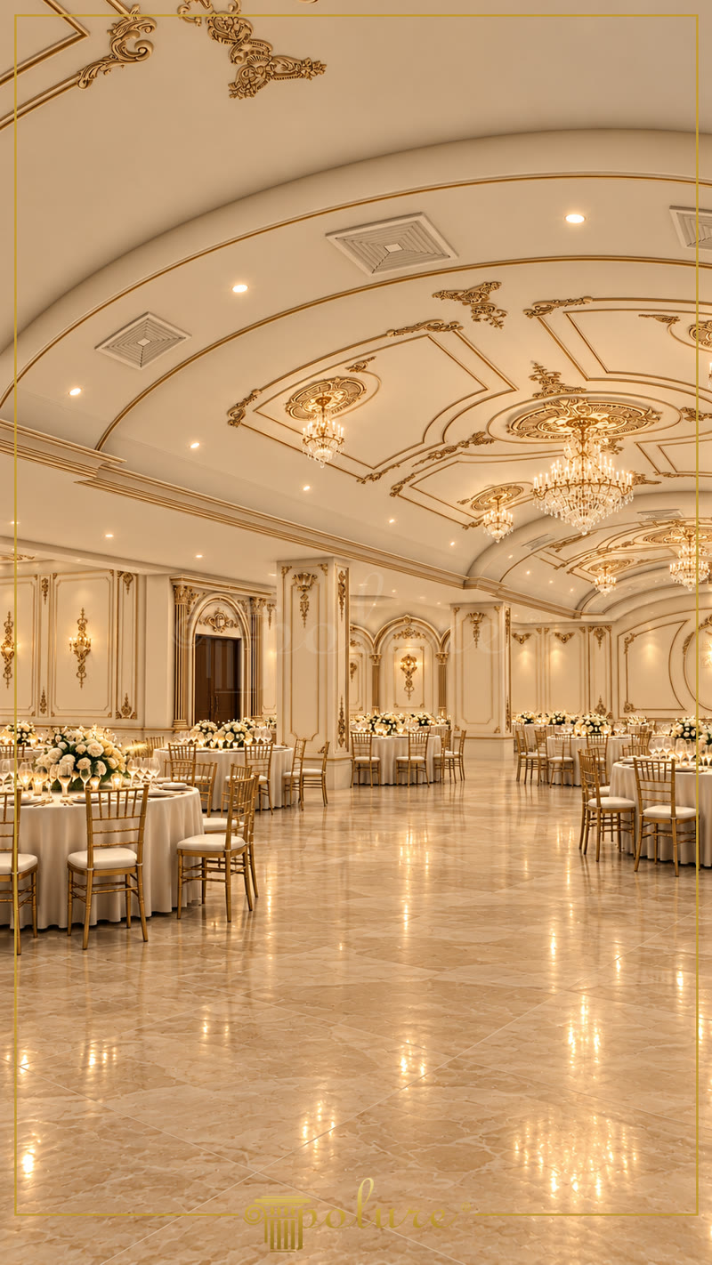 Polyurethane Ceiling Rose with Gold Detail Salon Decoration