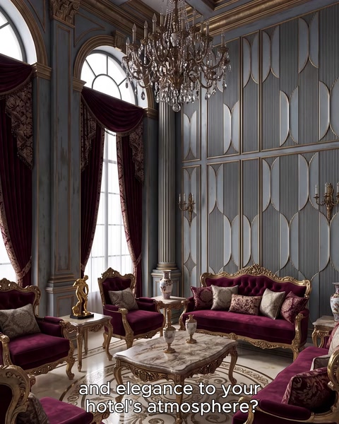 Applicazione di pannello murale e cornice visibile nel salone con sedute bordeaux