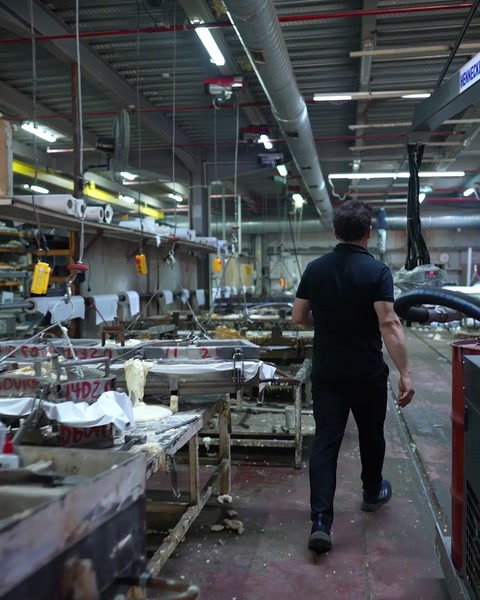 Wide view of first injection line inside Tuzla polyurethane factory