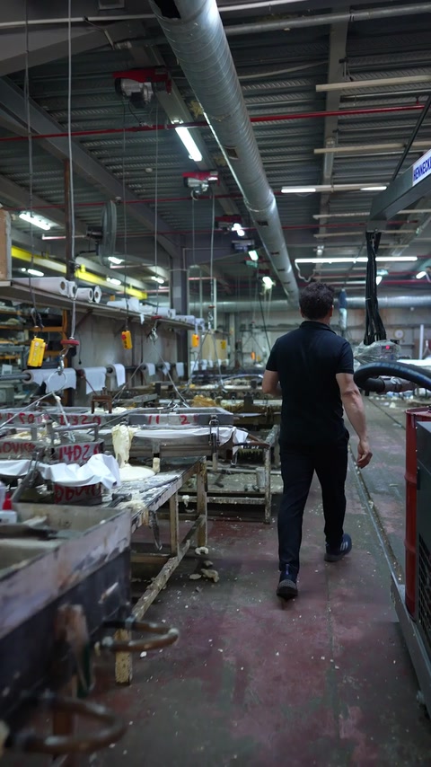 Wide view of first injection line inside Tuzla polyurethane factory