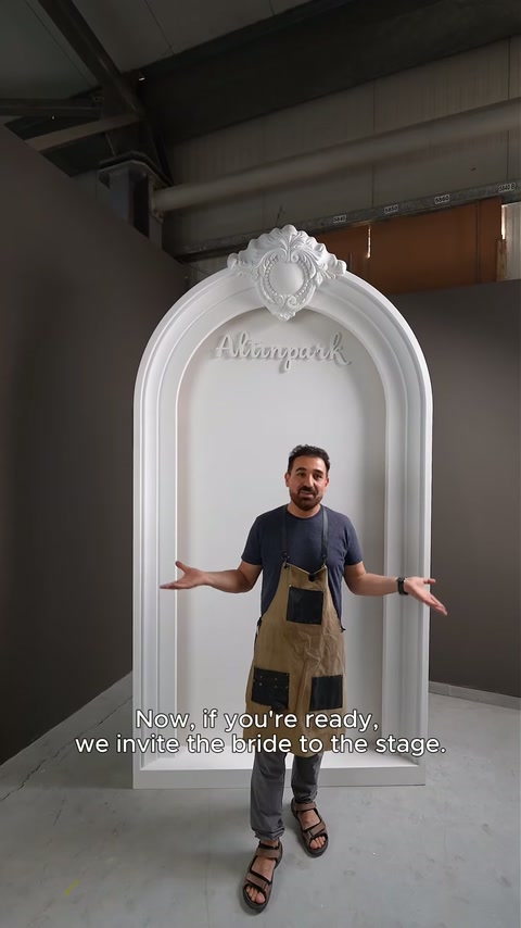 Craftsman presents the unadorned arched display panel inside the factory.