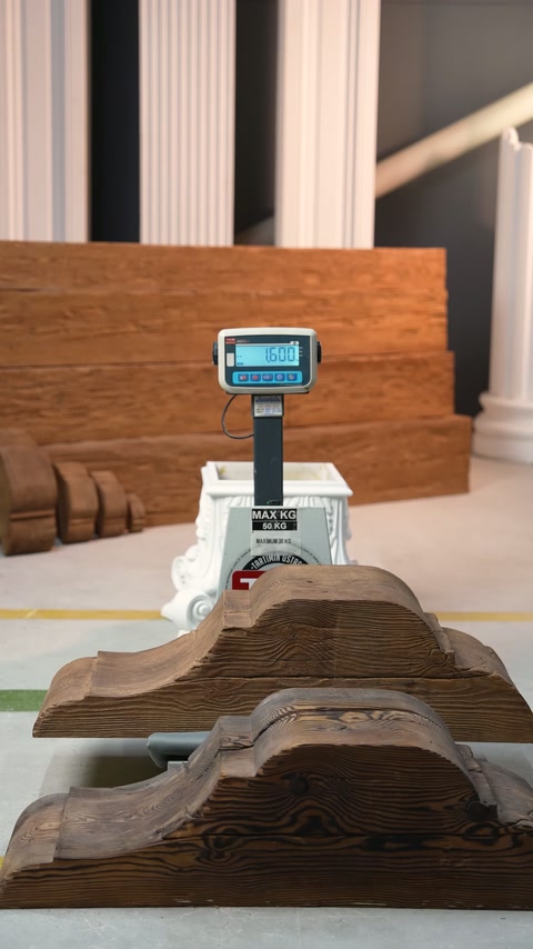 Le texture in legno delle cornici sovrapposte vengono mostrate da vicino.