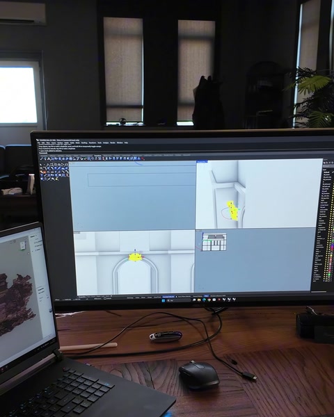 Selected section of façade element edited in technical design software.