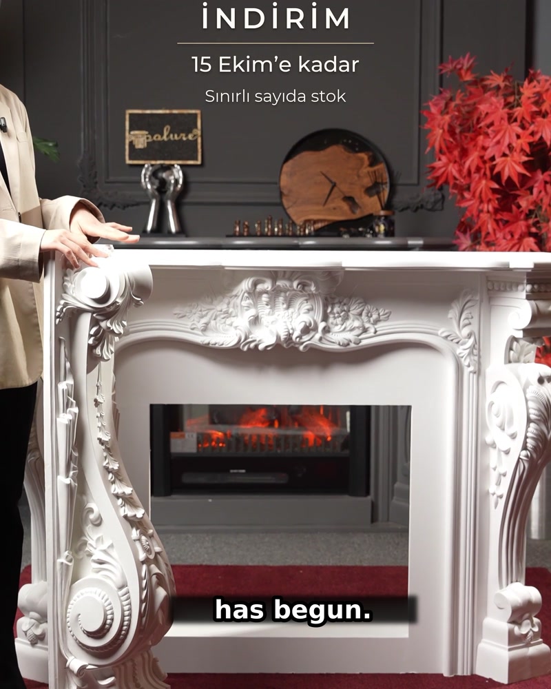 Classic Carved Polyurethane Fireplace Surround with 20% Discount