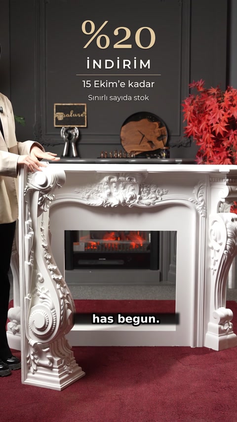 Classic Carved Polyurethane Fireplace Surround with 20% Discount