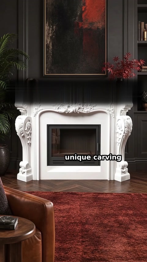 Classic Carved Polyurethane Fireplace Surround with 20% Discount