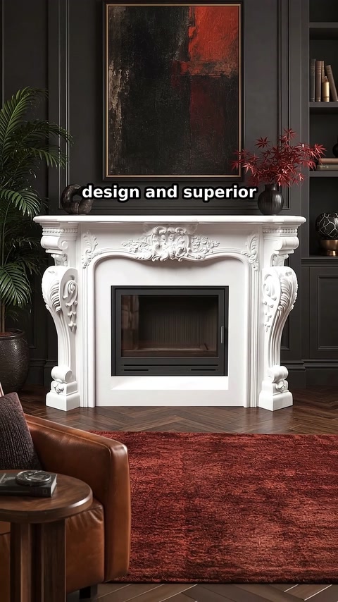 Classic Carved Polyurethane Fireplace Surround with 20% Discount