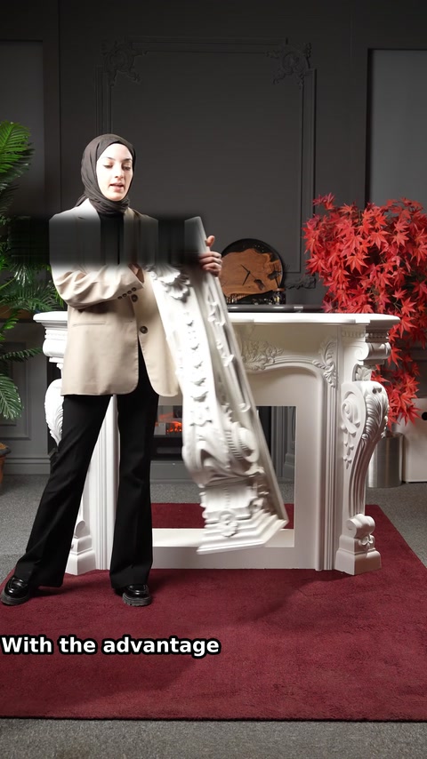 Classic Carved Polyurethane Fireplace Surround with 20% Discount