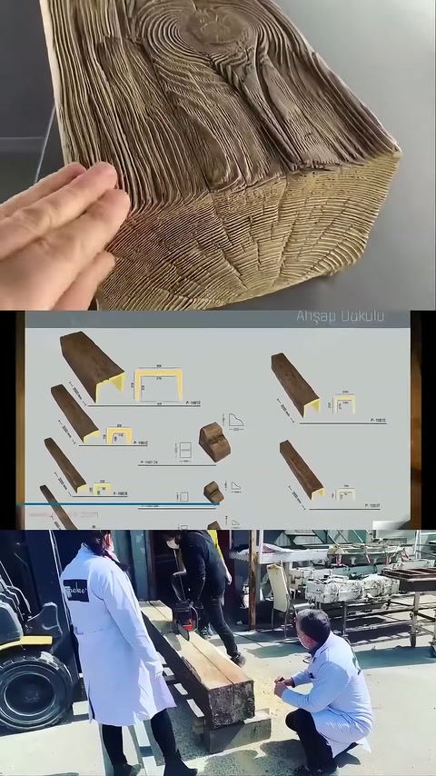 Beam's surface texture and thick end section are examined together