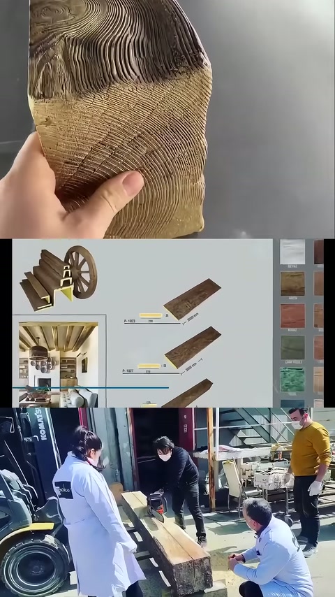 Held beam end features natural crack appearance in focus