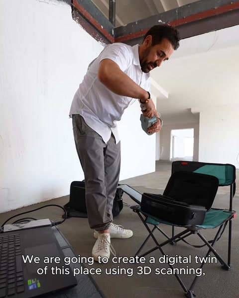 Dispositivo di scansione 3D configurato per creare un gemello digitale dello spazio