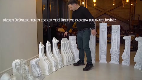Long and short polyurethane corbel varieties are displayed together