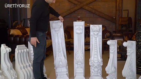 Embossed column collection presented with height and body variations