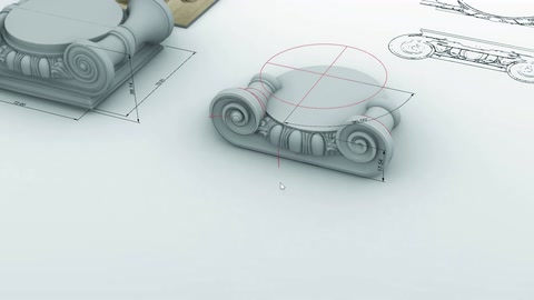 Tam sütun başlığı modeli perspektif görünümde çalışma alanında inceleniyor