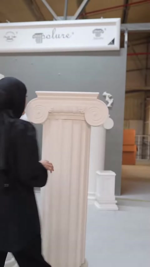 Fluted column model completed with an Ionic-style scroll capital