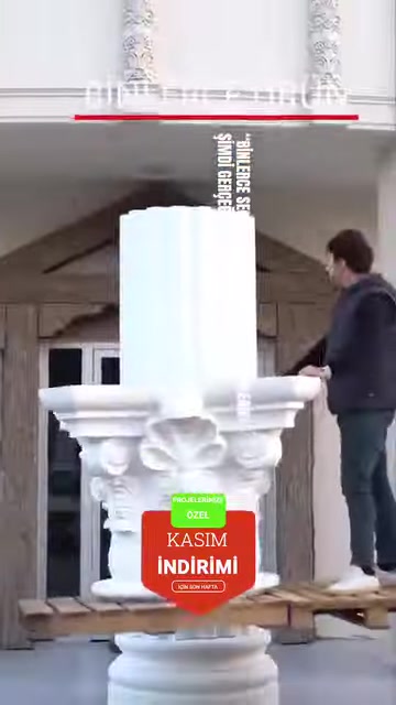 An ongoing application stage on a decorative column capital is shown