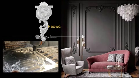 Medallion-shaped corner ornament and the mould manufacturing stage
