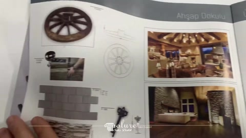 Disegno di una ruota da carro e diverse applicazioni per interni