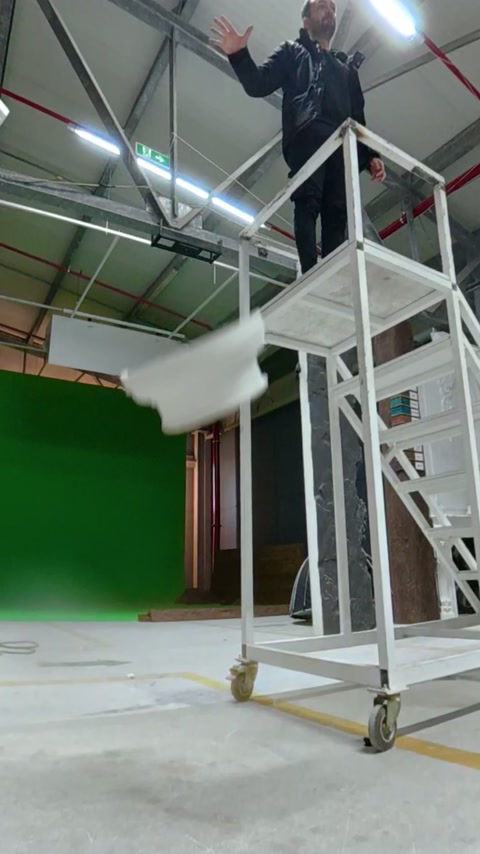 Curved polyurethane moulding descends toward the concrete workshop floor