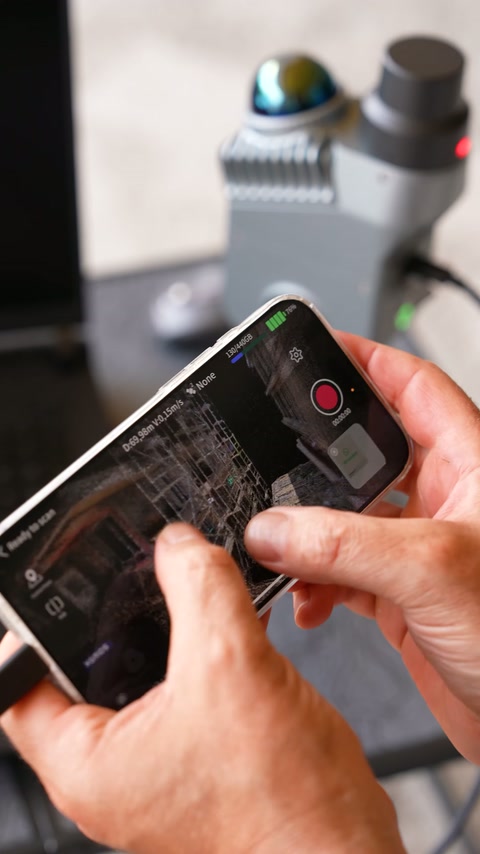 Digital recording of an interior space is reviewed from a phone screen