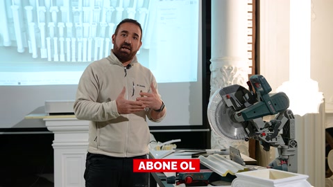 Showroom kurulumunda poliüretan sütun ve kartonpiyer ürünleri eşliğinde teknik anlatım